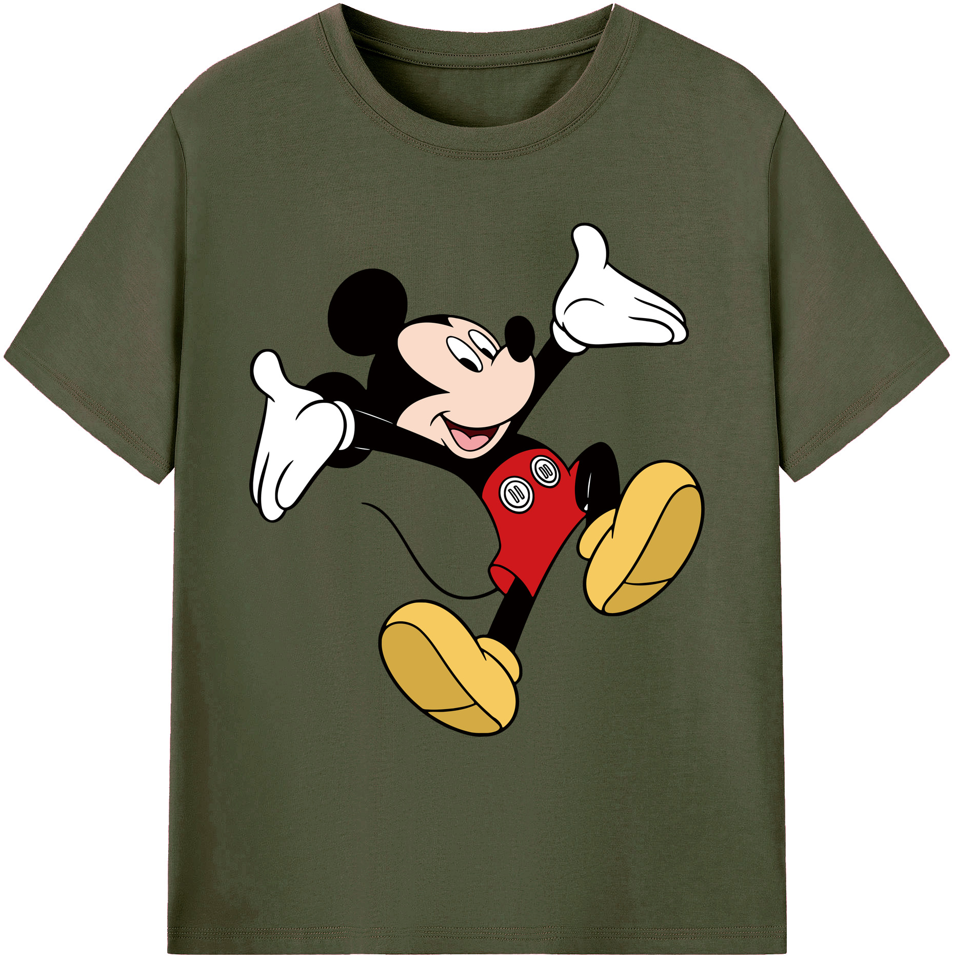 ミッキーマウス Mickey Mouse 綿100％ メンズ半袖Tシャツ｜肌触りやわらか＆通気性